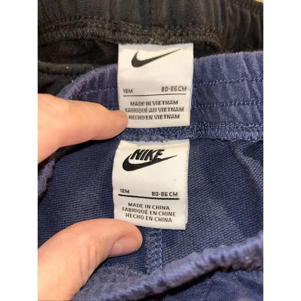 Lot of 2 Nike Joggers Size 18m Toddler Boys Blue‎ Black